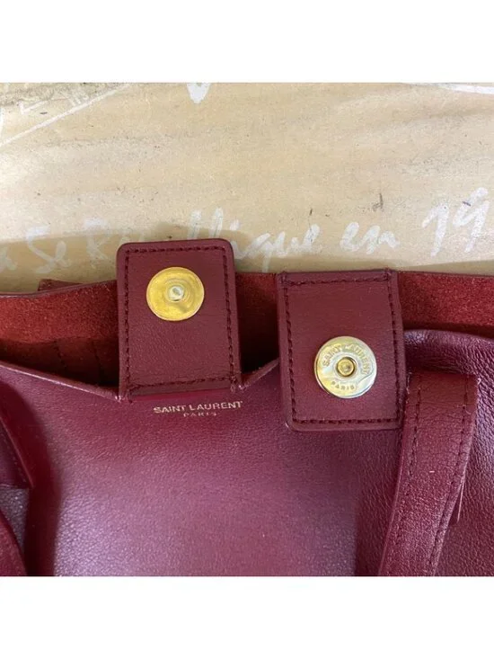 Saint Laurent Shopping Tote Shoulder Bag Red A3 Business Travel - Picture 8 of 16